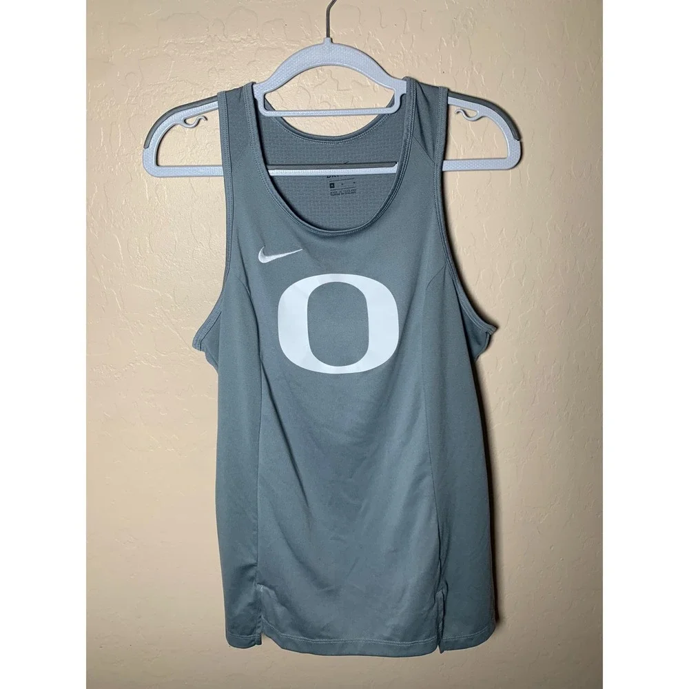 Nike Oregon Ducks Tank Top Unisex Medium Gray Dri-FIT Excellent Running Training